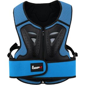 StarknightMT Kids Motorcycle Chest Protector Dirt Bike Youth Riding Spine Back Armor Protection for Motocross Cycling Skateboard,Skiing,Skating,Off-Road（Blue）