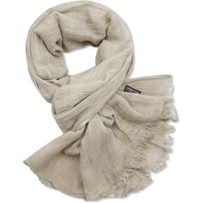 Men's Scarves, Lightweight Cotton Linen Scarf for Men for Autumn Winter Summer Evening 75.1INX28.2IN