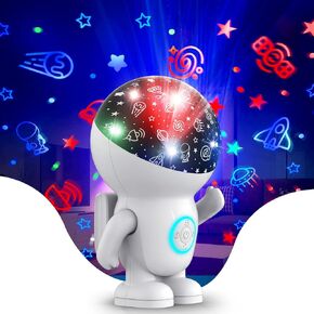 Astronaut Star Projector with Timer, 360 Degree Rotating Blue Halo Engergy Light Space Effect Kids Room Night Lights for Children Sleep Peacefully, Birthday Chritmas Gifts,Kids' Room décor