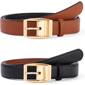 Kajeer Reversible Womens Belts for Jeans, Black Ladies Belt with Rotating Pin Buckle in Kuwait