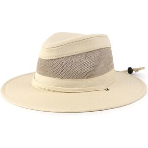 Zylioo XXL Oversize Safari Sun Hat with Wide Brim,Large Mesh Fishing Hat,Sun Protection Summer Hat for Hiking,Camping