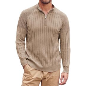 سترة Beotyshow الرجالية ذات الياقة المدورة بسحاب ربع سنوي وأكمام طويلة in Kuwait