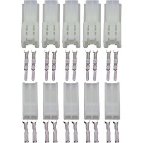 5 Sets 2 Pin Electronic Female and Male Automotive Connector Auto Household Connector Crimp Terminal Connector DJY7021A-2.3-11/21