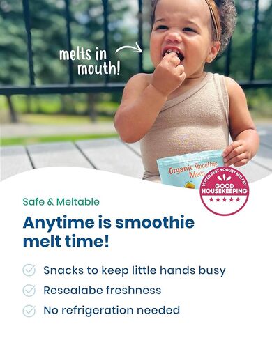 Amara Smoothie Melts - Mighty Sweet Greens - Baby Snacks Made With Fruits and Vegetables - Healthy Toddler Snacks For Your Kids Lunch Box - Organic Plant Based Yogurt Melts - 6 Resealable Bags in Kuwait