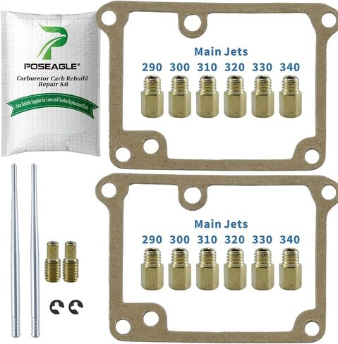 تتضمن مجموعة النفاثة الكاملة 12 طائرة رئيسية بحجم 290 300 310 320 330 340 وإبرتين 2 طيار 2 جوانات لـ Yamaha Banshee 350 YFZ350 YFZ 350 1987-2006 YFZ350SE YFZ350SP YFZ350LE in Kuwait