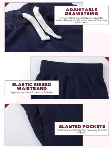 4 Pack Toddler Boys Shorts Cotton Athletic Shorts Little Boys Shorts Pull-on Knit Drawstring Active Short with Pockets in Saudi Arabia