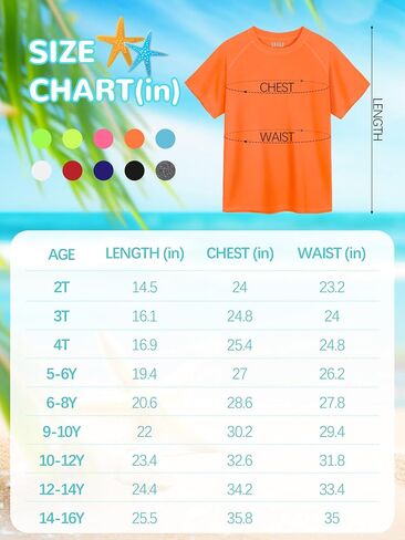 IHU Boys Neon Shirts Kids UPF 50+ Dry-Fit Athletic T-Shirts Short Sleeve Rash Guard Girls Swim Shirt Sports Undershirt in Kuwait