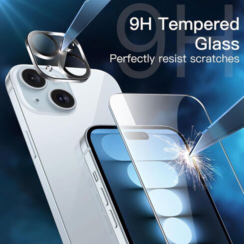 JETech Screen Protector for iPhone 15 6.1-Inch with Camera Lens Protector, Bubble Free, Easy Installation Tool, Tempered Glass Film, HD Clear, 3-Pack Each in Saudi Arabia