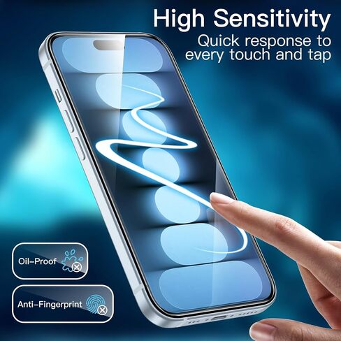 JETech Screen Protector for iPhone 15 6.1-Inch with Camera Lens Protector, Bubble Free, Easy Installation Tool, Tempered Glass Film, HD Clear, 3-Pack Each in Saudi Arabia