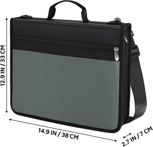 KTRIO Zipper Binder, 3 Ring 2.5 Inch Binder Organizer with Zipper, School Binder with Shoulder Strap, Portfolio Binder, Zip Up Binder with Strap with Handle and 2 Pockets, Black and Grey in Saudi Arabia