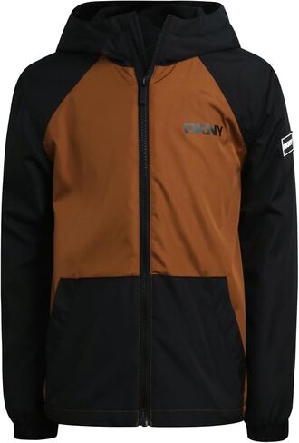 DKNY Boys Fleece Jacket - Weather Resistant Cozy Lightweight Jacket - Polar Fleece Lined Zip Up Hooded Jacket for Boys in Saudi Arabia