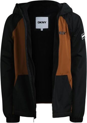 DKNY Boys Fleece Jacket - Weather Resistant Cozy Lightweight Jacket - Polar Fleece Lined Zip Up Hooded Jacket for Boys in Saudi Arabia