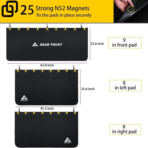 Car SUV Fender Covers for Mechanics Large Size Dual Layer Protection Car Fender Protector for mechanics, Magnetic Vehicle Work Mat Repair Accessories (3 Pack) (Slender Version, Large) in Saudi Arabia