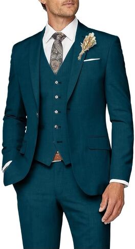 3 Piece Suit Men Slim Fit Wedding Suits for Mens Elegant One Button Jacket Single Breasted Vest Pants Set in Saudi Arabia