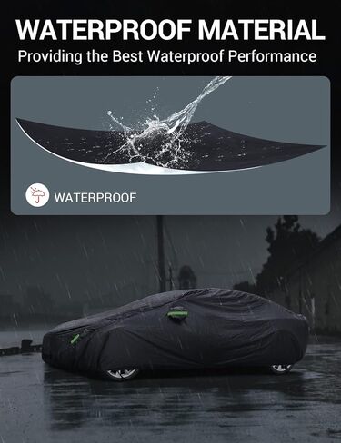 BASENOR 2024 Newest Tesla Model 3 Car Cover All-Weather Waterproof UV Protection Full Exterior Accessories with Charge Port Opening & Ventilated Mesh for Model 3 2017-2024 in Kuwait