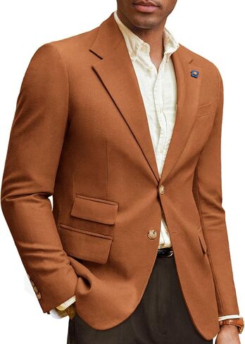 PJ PAUL JONES Men's Sport Coats and Blazers Linen Cotton Blazer Regular Fit 2 Buttons Suit Jacket with Removable Brooch in Saudi Arabia