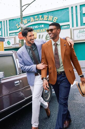 PJ PAUL JONES Men's Sport Coats and Blazers Linen Cotton Blazer Regular Fit 2 Buttons Suit Jacket with Removable Brooch in Saudi Arabia