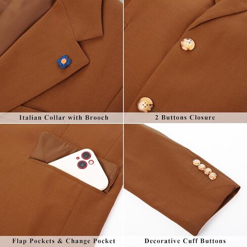 PJ PAUL JONES Men's Sport Coats and Blazers Linen Cotton Blazer Regular Fit 2 Buttons Suit Jacket with Removable Brooch in Saudi Arabia