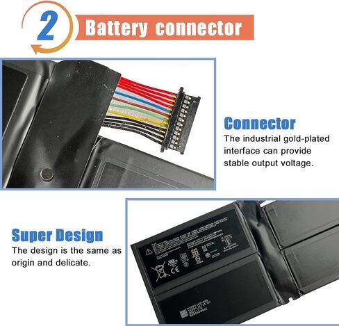 بطارية لوحة المفاتيح ASODI G3HTA040H G3HTA041H 62.2Wh متوافقة مع Microsoft Surface Book 2 مقاس 15 بوصة طراز 1793 سلسلة قاعدة الأداء 11.36 فولت 5473 مللي أمبير في الساعة - مع أدوات in Saudi Arabia