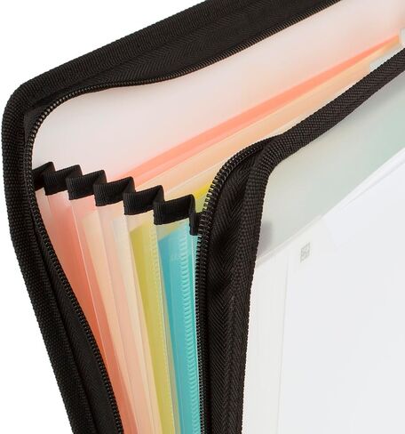 Five Star Expanding File Organizer + Study App, 7-Pocket Accordian File Organizer, Zipper Closure, Holds 11" x 8-1/2", White (350099E-ECM) in Saudi Arabia