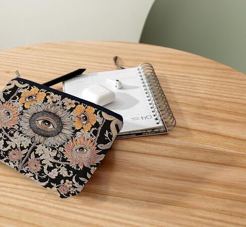 Ayxvt Boho Makeup Bag,Sun and Moon Makeup Bag,Hippie Flower Pouch Floral Cosmetic Bag，,Boho Gifts for Women Teen Girls in Kuwait