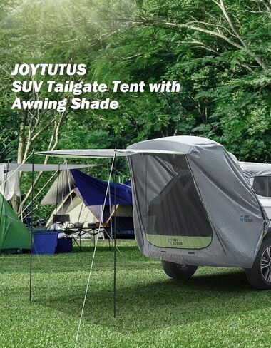 خيمة الباب الخلفي من JOYTUTUS SUV مع مظلة من ثلاثة جوانب، مظلة وأعمدة لسقف السيارة، خيمة تخييم مقاومة للماء، مفضلة للسفر في الهواء الطلق، تناسب معظم سيارات الدفع الرباعي، باللون الأزرق in Saudi Arabia