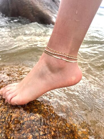Sterling Silver Ankle Bracelets for Women Sterling Silver Bracelets for Women Anklets for Women Waterproof Adjustable Anklet Bracelets for Women Dainty Silver Bracelet Dainty Jewelry for Women in Kuwait
