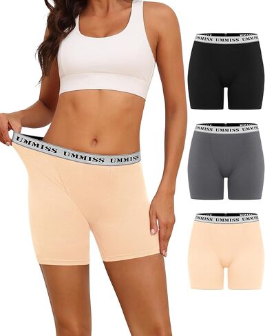 ملابس داخلية نسائية من UMMISS، سراويل داخلية قصيرة للأولاد، ملابس داخلية قطنية ناعمة قابلة للتمدد ومضادة للغضب، سراويل داخلية للسيدات من 3 قطع in Kuwait