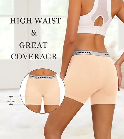 ملابس داخلية نسائية من UMMISS، سراويل داخلية قصيرة للأولاد، ملابس داخلية قطنية ناعمة قابلة للتمدد ومضادة للغضب، سراويل داخلية للسيدات من 3 قطع in Kuwait