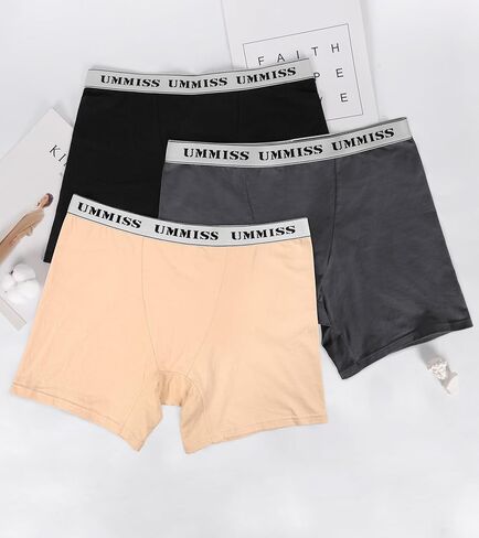 ملابس داخلية نسائية من UMMISS، سراويل داخلية قصيرة للأولاد، ملابس داخلية قطنية ناعمة قابلة للتمدد ومضادة للغضب، سراويل داخلية للسيدات من 3 قطع in Kuwait