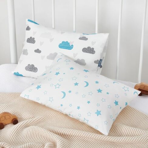 TILLYOU Toddler Pillowcases 13 x 18 Travel Pillow Case 2 Pack, Kids Pillowcases Machine Washable with Envelope Closure, Brilliant Little Flowers in Saudi Arabia