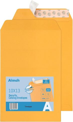Aimoh 100 10 x 13 Self-Seal Brown Kraft Catalog Envelopes - 28lb, 100 Count, Ultra Strong Quick-Seal, 10x13 inch (39300) in Saudi Arabia