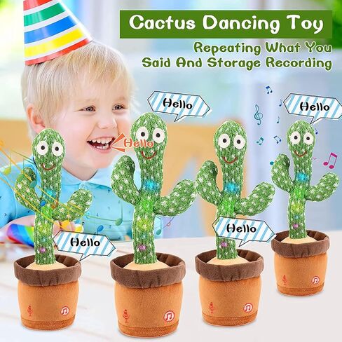 ألعاب أطفال من Emoin Dancing Cactus من 6 إلى 12 شهرًا، ألعاب الصبار الناطق تكرر ما تقوله ألعاب الأطفال الصغار، لعبة محاكاة الصبار الراقص مع LED الإنجليزية تغني وتتحدث 15 ثانية مسجل صوت ألعاب موسيقية in Saudi Arabia