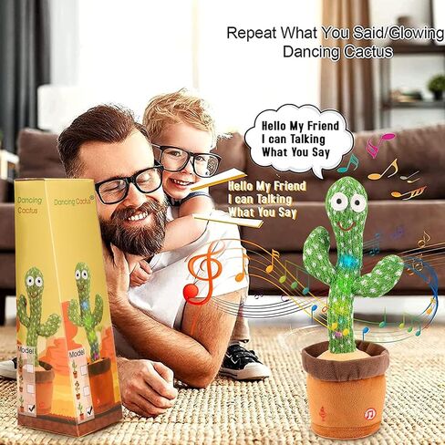 ألعاب أطفال من Emoin Dancing Cactus من 6 إلى 12 شهرًا، ألعاب الصبار الناطق تكرر ما تقوله ألعاب الأطفال الصغار، لعبة محاكاة الصبار الراقص مع LED الإنجليزية تغني وتتحدث 15 ثانية مسجل صوت ألعاب موسيقية in Saudi Arabia