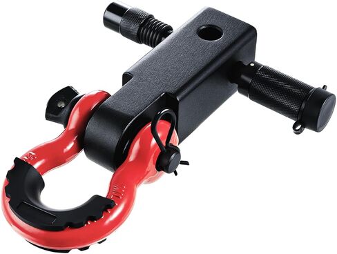 VEVOR Shackle Hitch Receiver, Fits 2" Receivers, 44100 lbs Breaking Strength, D Ring Shackle with Trailer Hitch Lock Pin, Heavy Duty Towing Accessories for Trucks, Jeeps, Off-Road Vehicle Recovery in Saudi Arabia