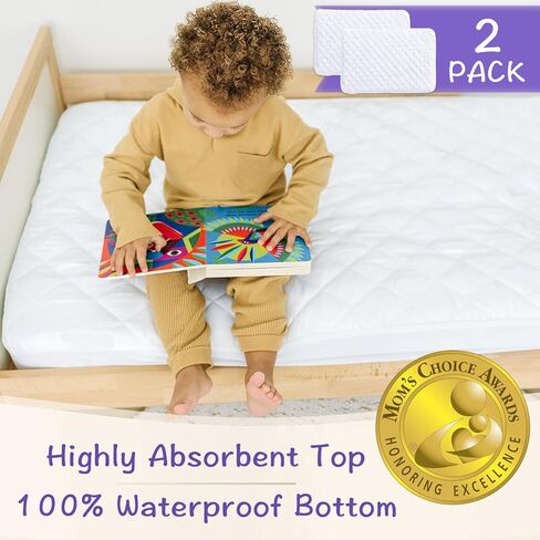 Pack N Play Mattress Protector Pad - Waterproof & Noiseless, Ultra-Soft Breathable Mattress Cover for Pack and Plays, Playards and Mini Cribs, Highly Absorbent Fitted and Dryer Safe in Kuwait