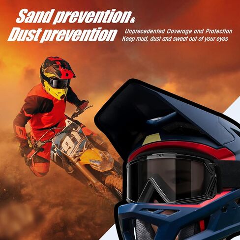 Dirt Bike Goggles, Motorcycle Goggles, ATV Motocross Riding Offroad Goggles, Windproof Racing Goggle for Men Women in Saudi Arabia