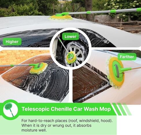 Car Detailing Kit - 7-Piece Robust Car Cleaning Set Comprising a Range of Gentle Bristle Car Detailing Brushes for Interior - Exterior - Wheels - and Dashboard Cleaning., Green 7PCS in Saudi Arabia