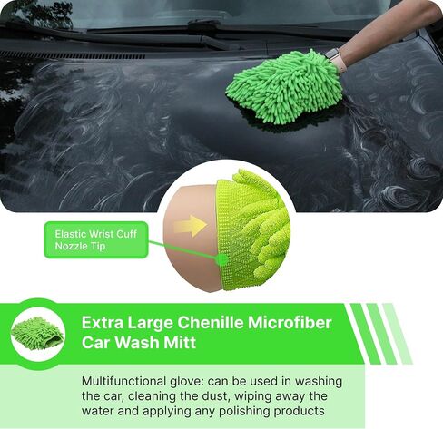 Car Detailing Kit - 7-Piece Robust Car Cleaning Set Comprising a Range of Gentle Bristle Car Detailing Brushes for Interior - Exterior - Wheels - and Dashboard Cleaning., Green 7PCS in Saudi Arabia