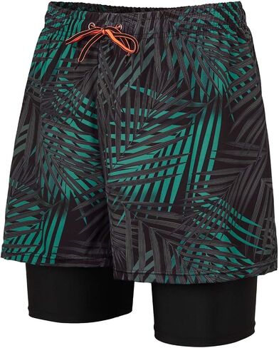 KANAV Mens Swim Trunks with Compression Liner 2 in 1 Quick-Dry Swim Shorts Lined Board Shorts (No Pockets) in Kuwait