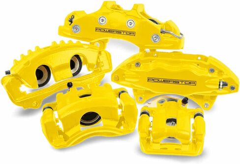 Power Stop Rear S4836YLW Pair of High-Temp Yellow Powder Coated Calipers in Saudi Arabia