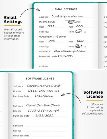 molekaus Password Book with Alphabetical Tabs Small Password Keeper with Extra Password Space to Change Password. Password Notebook for Home or Office for Internet Log In, 6.1 * 3.7in black small in Kuwait