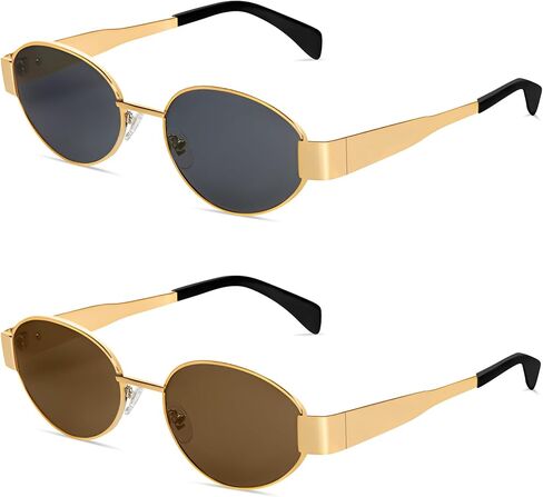 BUTABY Retro Oval Sunglasses for Women Men Designer Trendy Sun Glasses Classic Shades UV400 Protection in Saudi Arabia