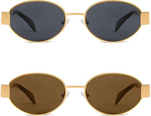BUTABY Retro Oval Sunglasses for Women Men Designer Trendy Sun Glasses Classic Shades UV400 Protection in Saudi Arabia