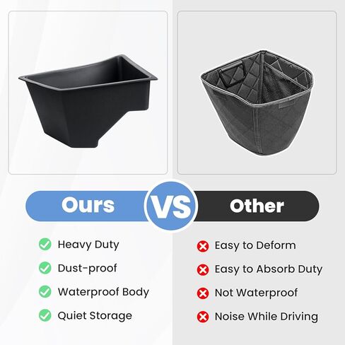 صندوق تخزين جانبي لصندوق السيارة الخلفي يناسب طراز تسلا 3 هايلاند 2024، حزم حماية للتخزين الجانبي، منظم تخزين مقاوم للماء، صندوق TPE موديل 3، ملحقات داخلية قطعتين باللون الأسود in Kuwait