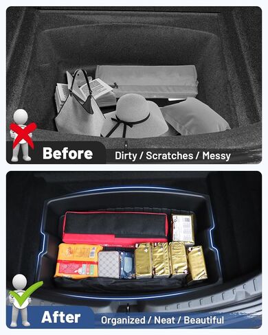 2024 أحدث طراز Tesla 3 منظم صندوق السيارة الخلفي مخصص مناسب للطراز 3 ملحقات المرتفعات صناديق تخزين صندوق السيارة العلوية والسفلية حاوية بطبقة مزدوجة صندوق بقالة مقاوم للماء مادة ABS باللون الأسود in Kuwait