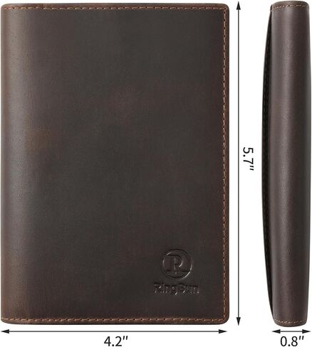 Ringsun Leather Passport Cover for Men Women, RFID Passport Wallet Case Travel Passport Holder for Family in Saudi Arabia
