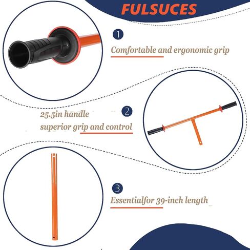 2023 Hole Digger Kit - 25.5×34In Hand Auger Post Hole Digger with A Hole Augers 3.95", Adapter, Gloves, Non-Slip Handles, And Plant Labels, For Flower, Tree, Seedlings, Umbrella, Fence Holes, Orange in Saudi Arabia