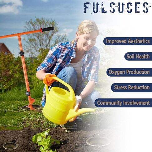 2023 Hole Digger Kit - 25.5×34In Hand Auger Post Hole Digger with A Hole Augers 3.95", Adapter, Gloves, Non-Slip Handles, And Plant Labels, For Flower, Tree, Seedlings, Umbrella, Fence Holes, Orange in Saudi Arabia