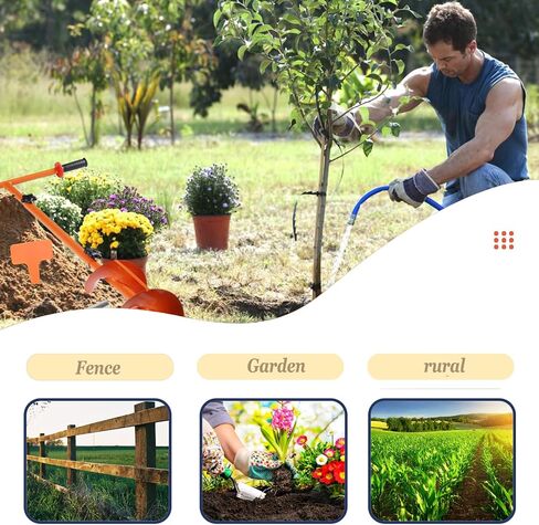 2023 Hole Digger Kit - 25.5×34In Hand Auger Post Hole Digger with A Hole Augers 3.95", Adapter, Gloves, Non-Slip Handles, And Plant Labels, For Flower, Tree, Seedlings, Umbrella, Fence Holes, Orange in Saudi Arabia